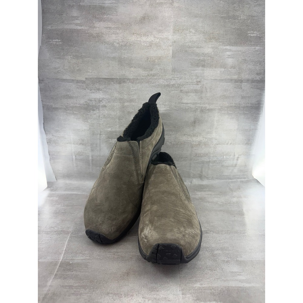 Merrell Men Jungle Moc Suede Slip On Shoes Faux Fur Lined Olive J004141 Size 10